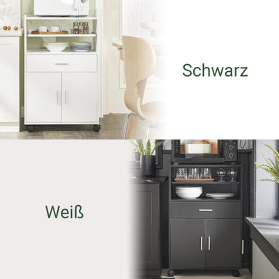 SoBuy | Küchenschrank | Mikrowellenschrank | Rollschrank Weiß | FSB09-W