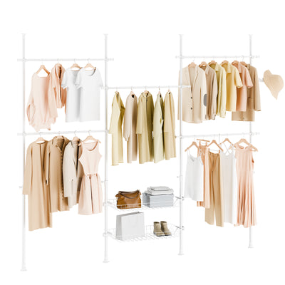 SoBuy | Teleskop Kleiderstange | Kleiderstangen System | Weiß | KLS04-II-W