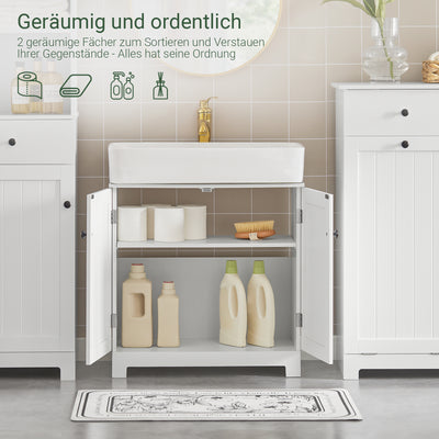 SoBuy | Waschbeckenunterschrank | Badezimmerschrank Weiß | Landhaus | BZR18-W