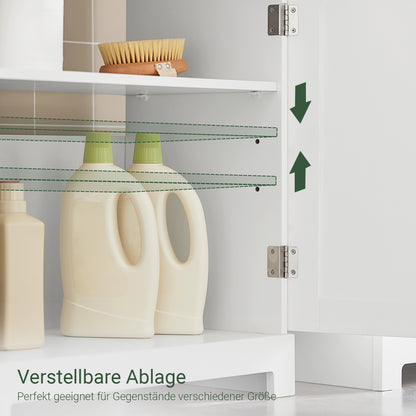SoBuy | Waschbeckenunterschrank | Badezimmerschrank Weiß | Landhaus | BZR18-W