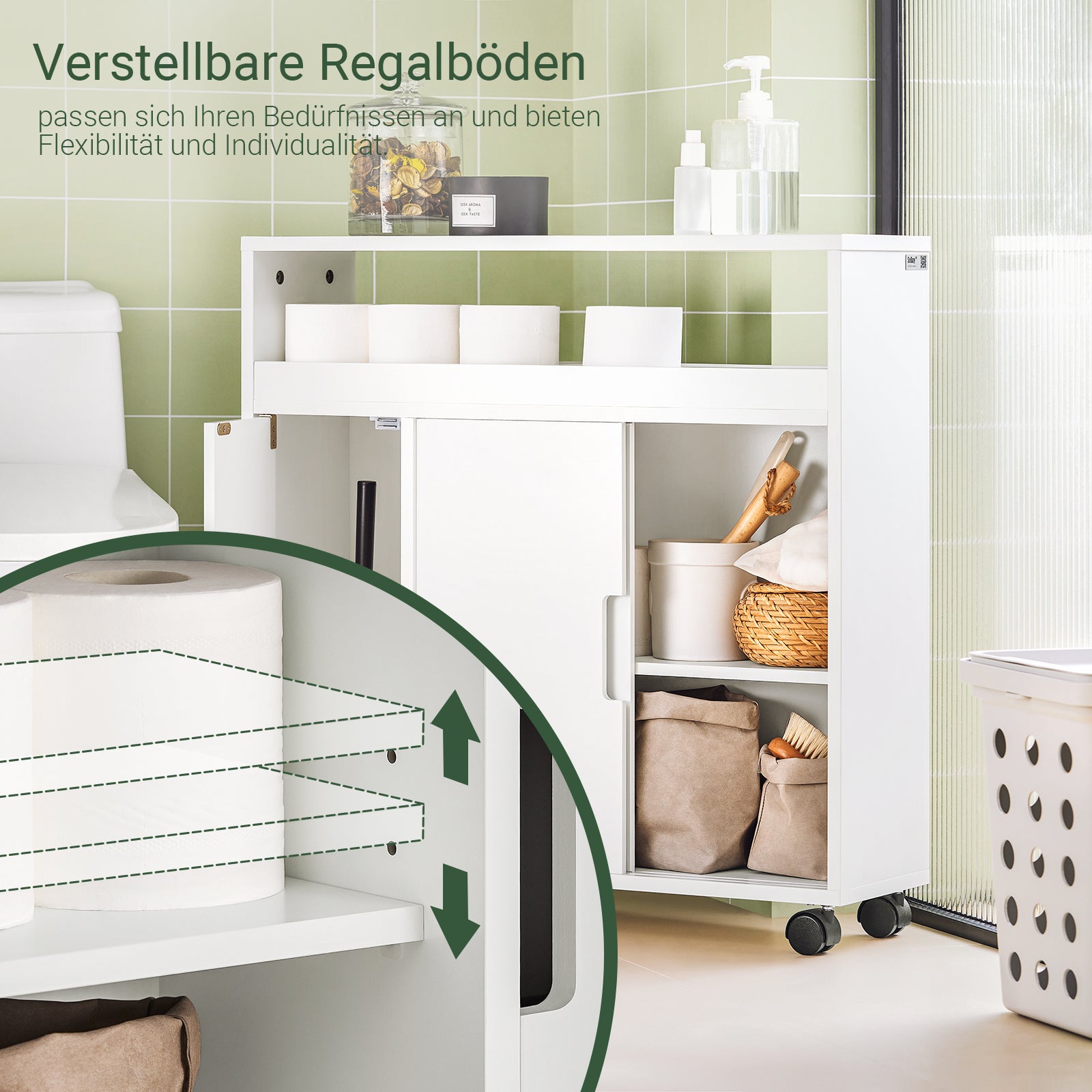 SoBuy | Badrollwagen | Nischenschrank | Badschrank Weiß | BZR02-W