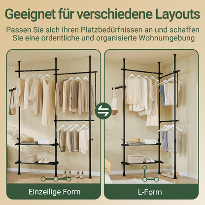 SoBuy | Teleskop Kleiderstange | Kleiderstangen System | Regalsystem | FRG34-II-SCH