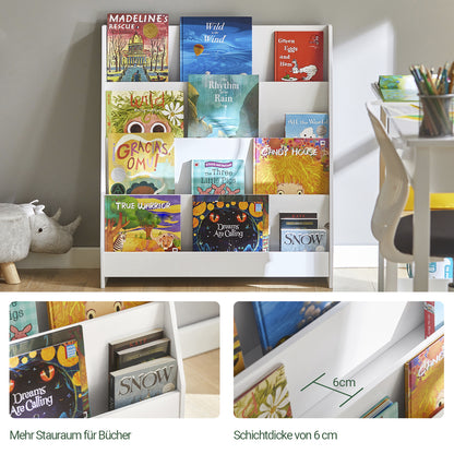 SoBuy | Kinderbücherregal | Zeitungsständer | Aufbewahrungsregal für Kinder | KMB32-W