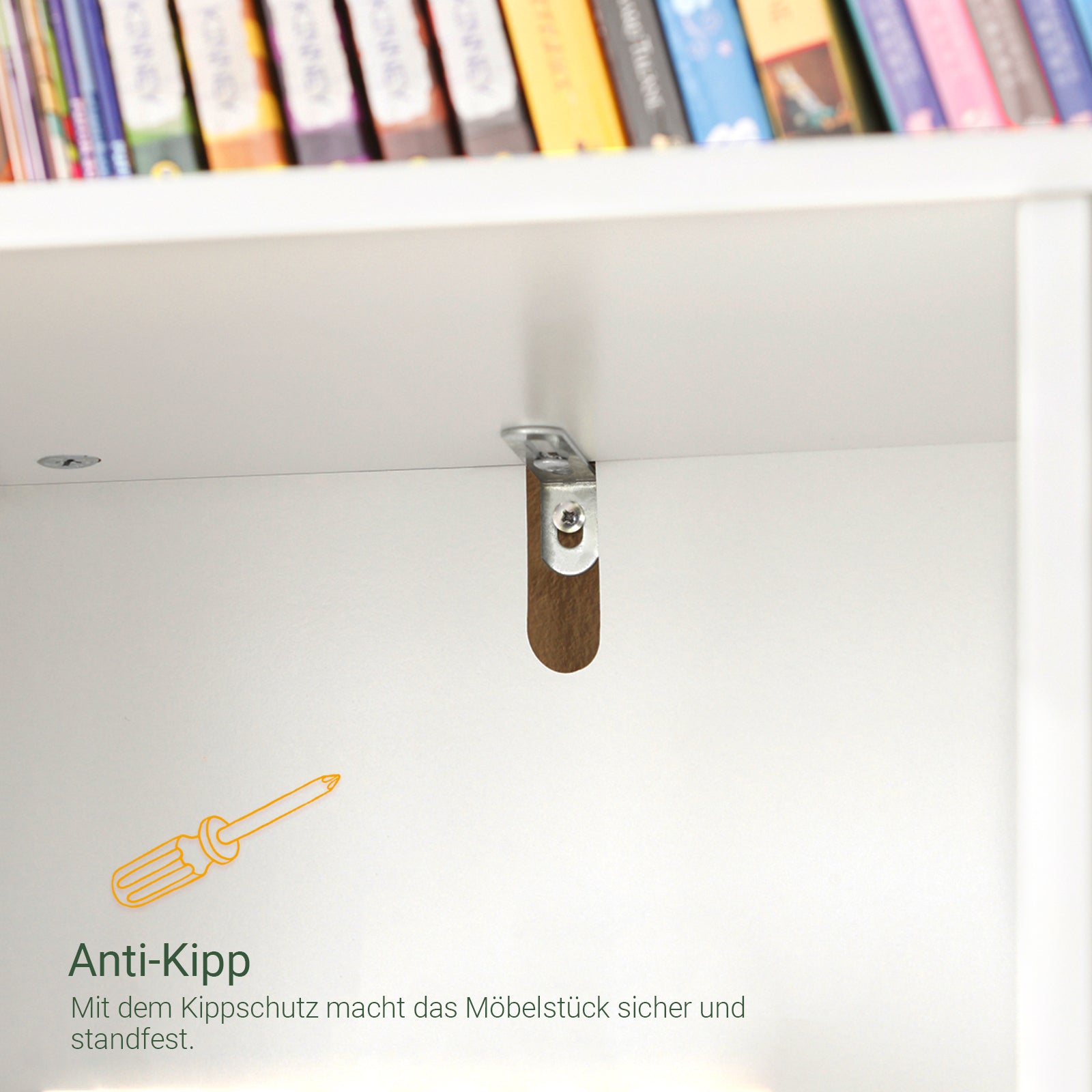 SoBuy | Kinderbücherregal | Spielzeugtruhe | Aufbewahrungsregal für Kinder | Weiß | KMB55-W