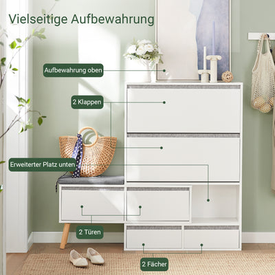 SoBuy | Schuhkipper | Schuhschrank | Schuhkommode Weiß | FSR134-W