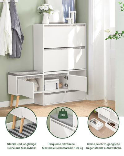 SoBuy | Schuhkipper | Schuhschrank | Schuhkommode Weiß | FSR134-W