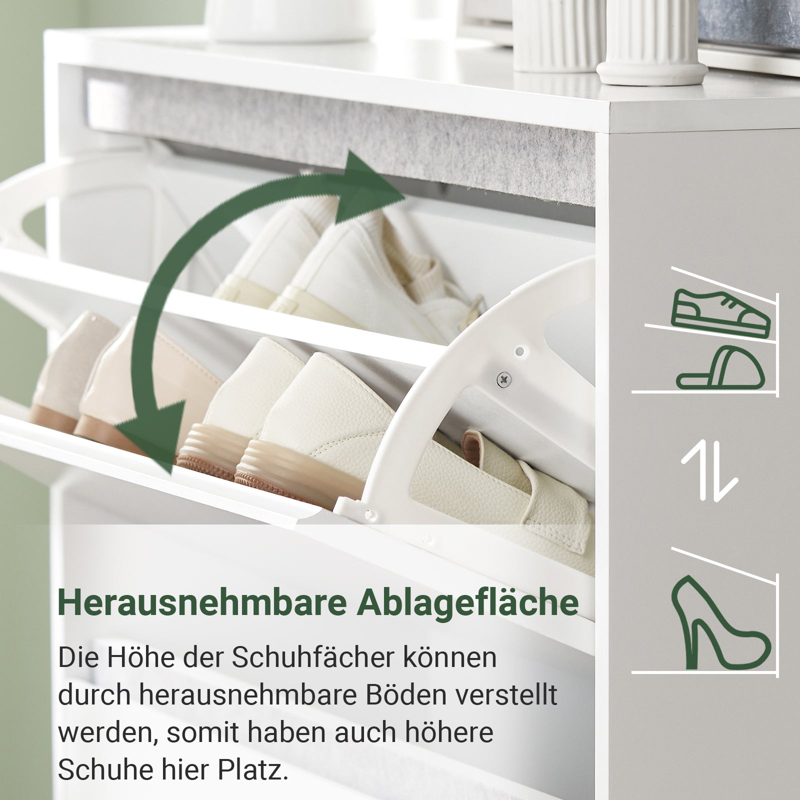 SoBuy | Schuhkipper | Schuhschrank | Schuhkommode Weiß | FSR134-W