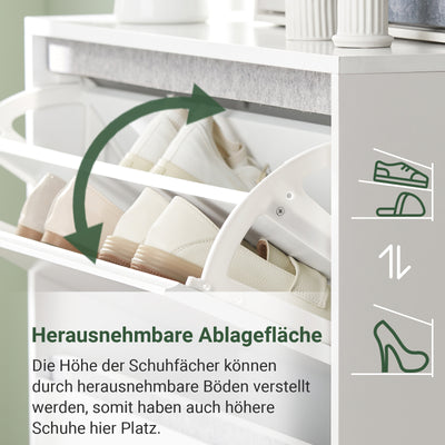 SoBuy | Schuhkipper | Schuhschrank | Schuhkommode Weiß | FSR134-W