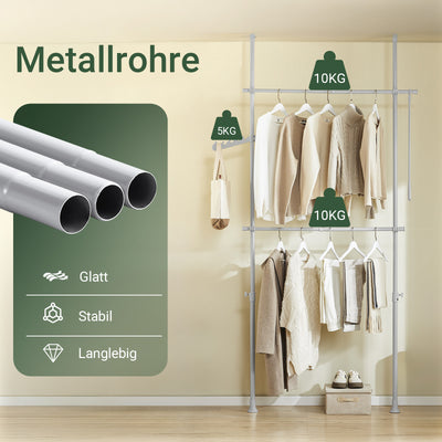 SoBuy | Teleskop Kleiderstange | Kleiderstangen System | Regalsystem | FRG109-II-HG
