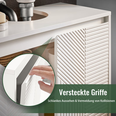 SoBuy | Waschbeckenunterschrank | Badezimmerschrank | Badmöbel Weiß | BZR157-W