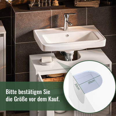 SoBuy | Waschbeckenunterschrank | Badezimmerschrank | Badmöbel Weiß | BZR157-W