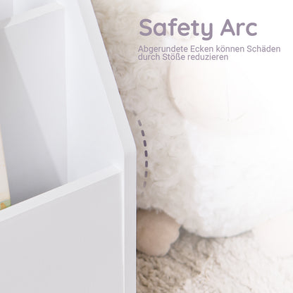 SoBuy | Kinderbücherregal Büchergestell für Kinder | Weiß | 70x60x30cm | KMB32-K-W