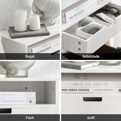 SoBuy | 2er Set Nachttisch | Nachtregal | Schweberegal | Wandschrank | NKD03-Wx2