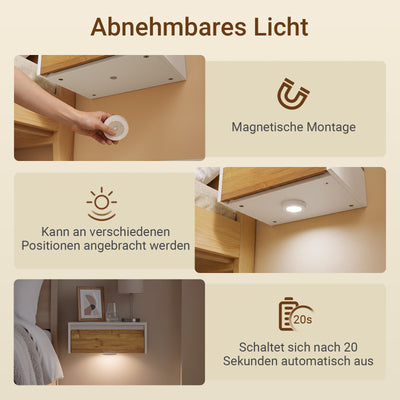 SoBuy Nachttisch hängend mit Sensorlicht und Schublade Weiß 40x29.8x15.6 cm FBT174-E-WN