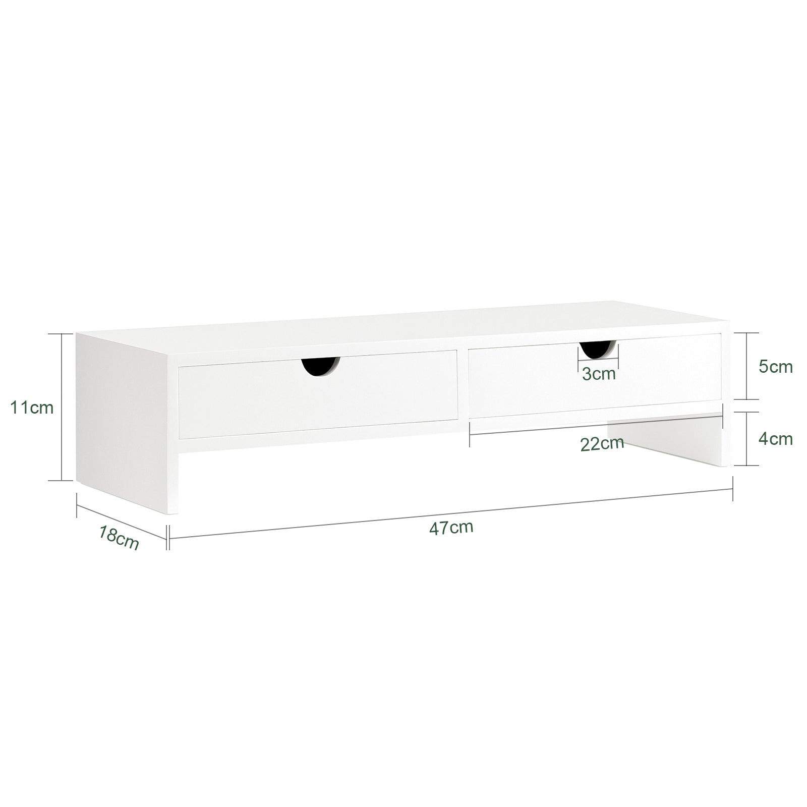 Vorverkauf | SoBuy | Monitorerhöhung | Monitorständer mit Schubladen | Weiß | BBF02-W