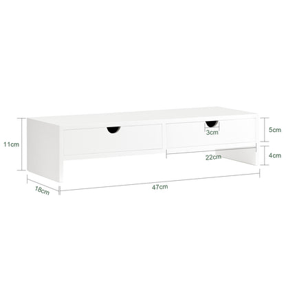 Vorverkauf | SoBuy | Monitorerhöhung | Monitorständer mit Schubladen | Weiß | BBF02-W