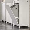 SoBuy | Wäscheschrank mit ausklappbarem Wäschesack | Wäschesammler | Wäschekorb | Weiß | BZR100-W