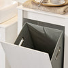 SoBuy | Hochschrank mit ausklappbarem Wäschesack | schmal Wäscheschrank | Badregal | Weiß | BZR102-W