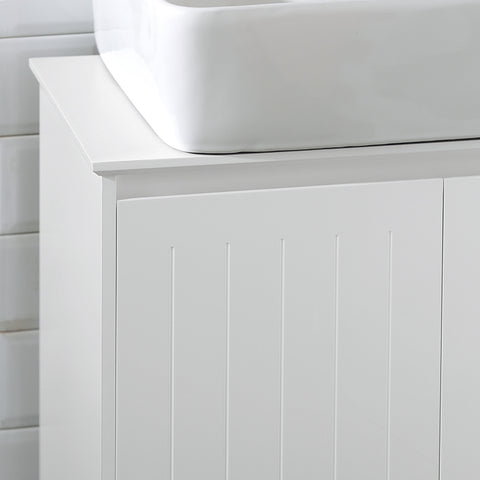 SoBuy | Waschbeckenunterschrank | Badezimmerschrank | Waschtisch | Weiß | BZR108-W