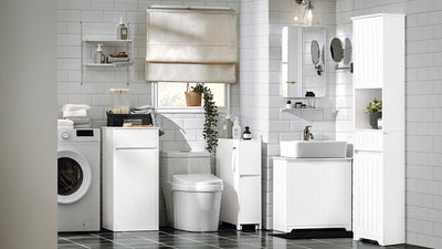 SoBuy | Nischenregal | Küchenregal | Rollwagen | Badmöbel | Weiß | BZR111-W