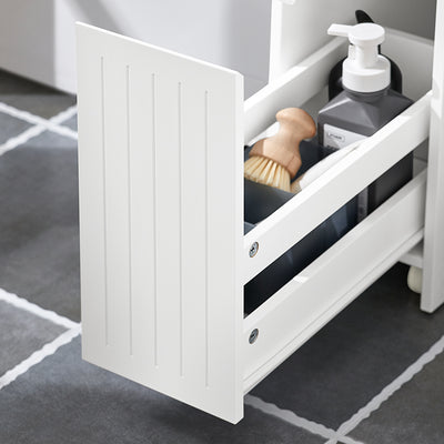 SoBuy | Nischenregal | Küchenregal | Rollwagen | Badmöbel | Weiß | BZR111-W