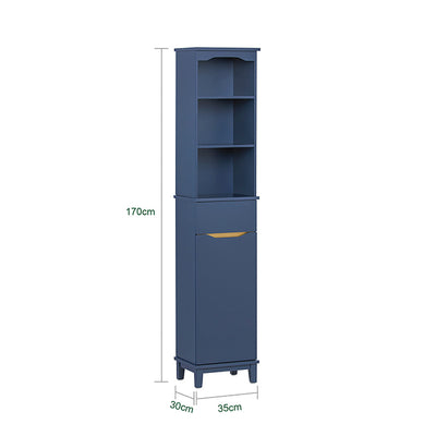 SoBuy | Hochschrank | Badschrank | Badregal | Blau | BZR112-B