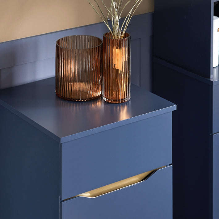 SoBuy | Wäscheschrank mit Wäschesack | Wäschesammler | Wäschekorb | Blau | BZR114-B