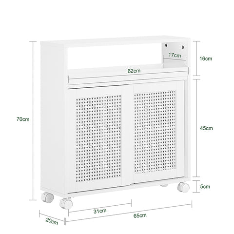 SoBuy | Nischenregal | Küchenregal | Rollwagen | Badmöbel | Weiß | BZR119-W