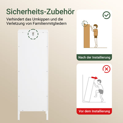 SoBuy | Wäscheschrank | mit ausklappbarem Wäschesack | Wäschesammler | Badschrank | Weiß | BZR122-W