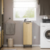 SoBuy | Wäscheschrank mit ausklappbarem Wäschesack | Wäschesammler | Badschrank | Naturgrau | BZR132-NG