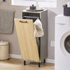 SoBuy | Wäscheschrank mit ausklappbarem Wäschesack | Wäschesammler | Badschrank | Naturgrau | BZR132-NG