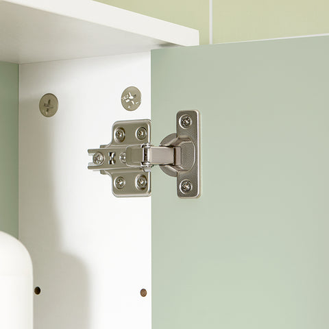 SoBuy | Hängeschrank mit Türen | Wandschrank | Badschrank | Medizinschrank | Weiß-Grün | BZR140-GR
