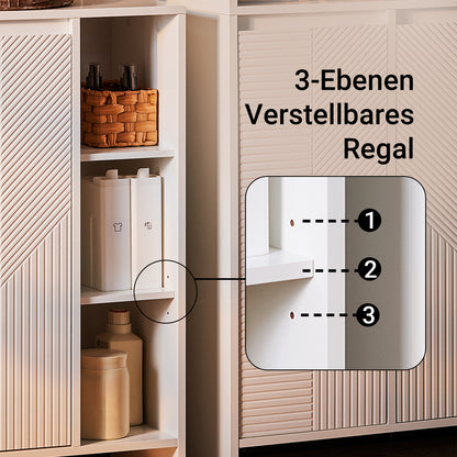 SoBuy | Wäscheschrank | Badschrank mit Wäschesack | Badkommode Weiß | BZR156-W