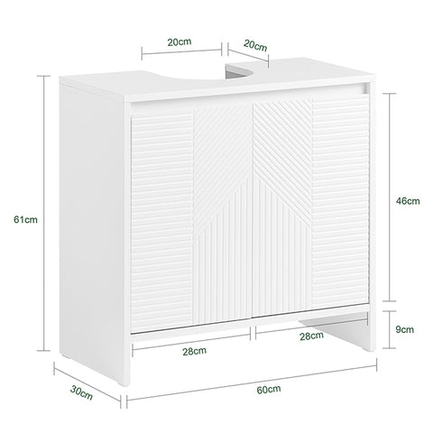 SoBuy | Waschbeckenunterschrank | Badezimmerschrank | Badmöbel Weiß | BZR157-W