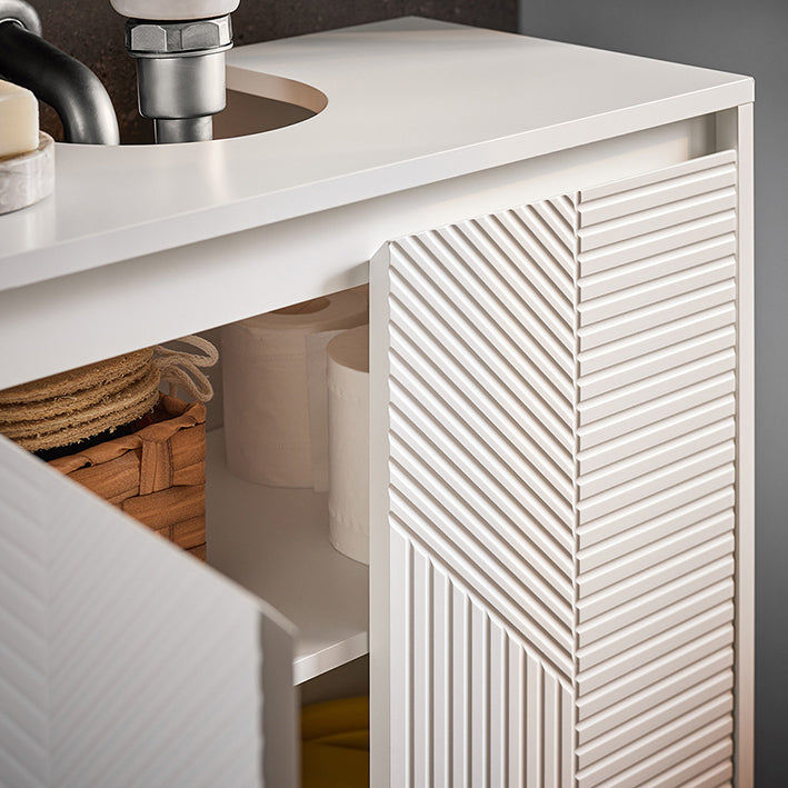 SoBuy | Waschbeckenunterschrank | Badezimmerschrank | Badmöbel Weiß | BZR157-W