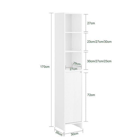 SoBuy | Hochschrank mit Wäschesack | Badschrank | Wäscheschrank | Badregal Weiß | BZR158-W