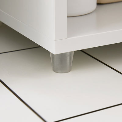 SoBuy | Hochschrank mit 5 Fächern | Badschrank | Badregal | Badmöbel Weiß | BZR160-W