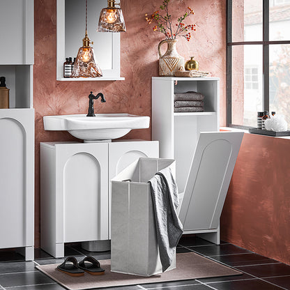 SoBuy | Wäscheschrank mit ausklappbarem Wäschesack | Wäschesammler | BZR161-W