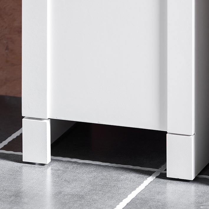 SoBuy | Hochschrank mit 2 Türen | Aufbewahrungsschrank für Bad | schmaler Badschrank | Weiß | BZR163-W