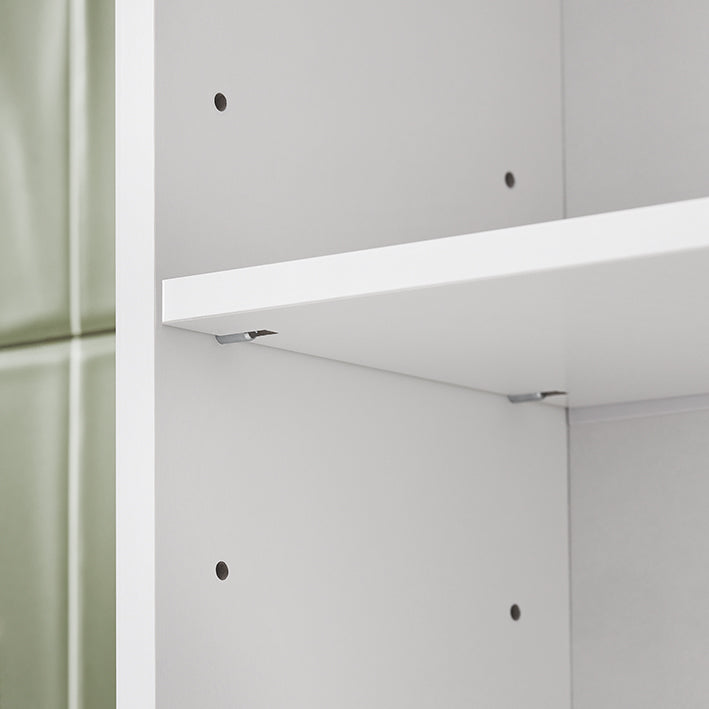 SoBuy | Toilettenregal | Waschmaschinenschrank | Badezimmerregal mit Schrank | Weiß | BZR165-W