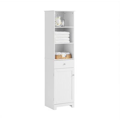 SoBuy | Bad Hochschrank | Badschrank | Badregal Weiß | BZR17-W
