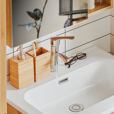 SoBuy | Waschbeckenunterschrank | Waschtisch Natur | Unterschrank mit Waschbecken | BZR172-N