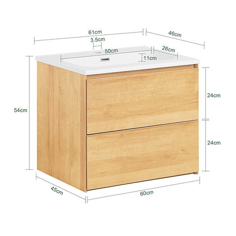 SoBuy | Waschbeckenunterschrank | Waschtisch Natur | Waschbecken mit Unterschrank | BZR174-N