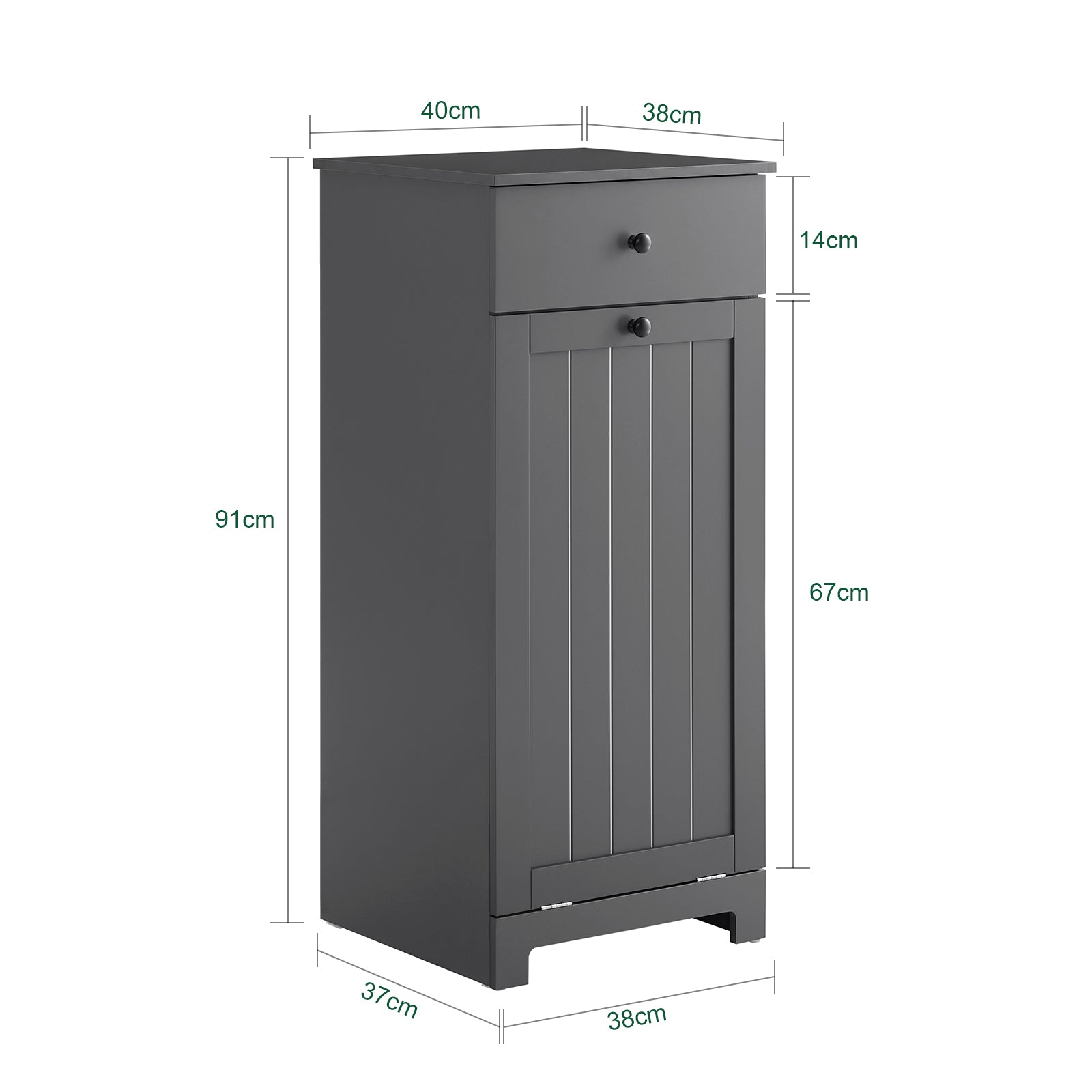 SoBuy | Wäscheschrank mit Wäschesack | Wäschesammler | Wäschekorb Dunkelgrau | BZR21-II-DG
