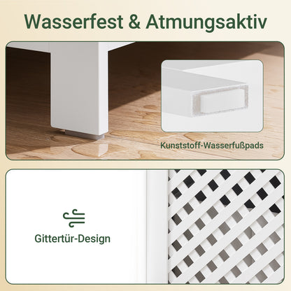 SoBuy | Badezimmerschrank | mit Wäschekorb & Offenem Fach | Wäschesammler | Weiß | BZR211-W