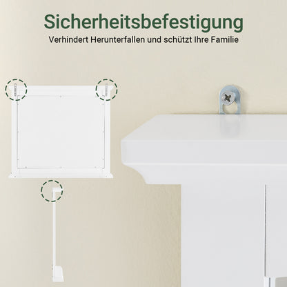 SoBuy | Badspiegel mit Ablage | Wandspiegel | Spiegel Weiß | BZR212-W