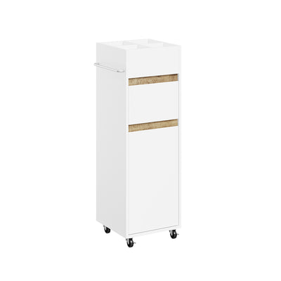 SoBuy | Badezimmer Hochschrank | Badezimmerschrank schmal Nischenregal Weiß | White | BZR225-WN