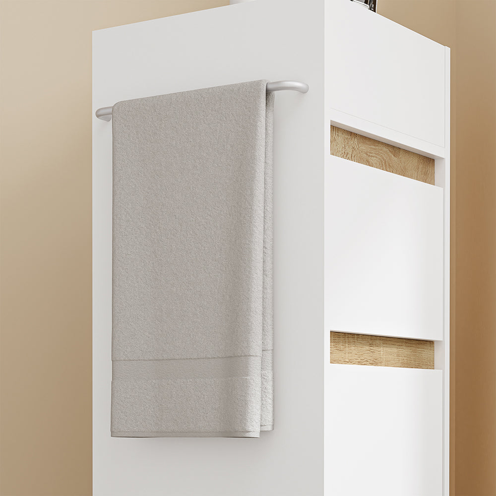 SoBuy | Badezimmer Hochschrank | Badezimmerschrank schmal Nischenregal Weiß | White | BZR225-WN