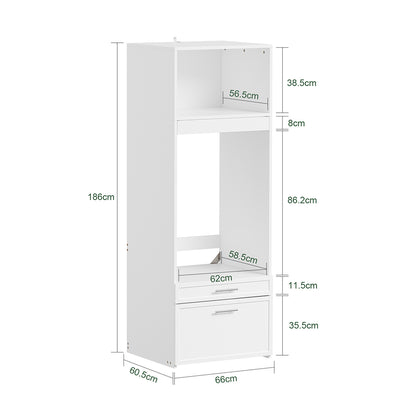 SoBuy | Waschmaschinenregal | Waschmaschinenumbauschrank mit Türen & | White | BZR230-W