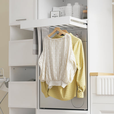 SoBuy | Waschmaschinenregal | Waschmaschinenumbauschrank mit Türen & | White | BZR230-W